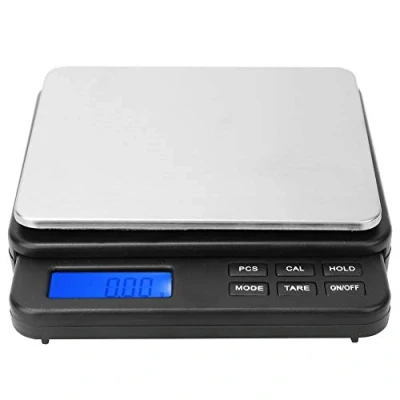 Image of Digital Kitchen Scales High Accuracy Electric Food Cooking Coffee Scale Jewelry Weight with Blue Backlit Display 1000g/0.01g(Black)