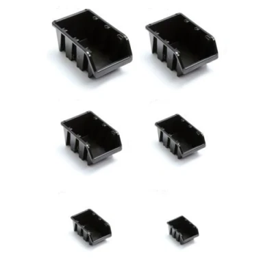 Image of rg vertrieb 10 x Stacking Storage Boxes Box Black 6 Sizes NP6