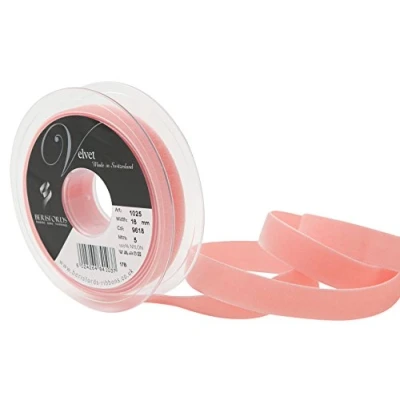 Image of Berisfords Velvet Ribbon, Coral, 10.2 x 2.1 cm