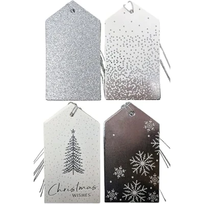 Image of 20 Luxury Silver Christmas Gift Tags