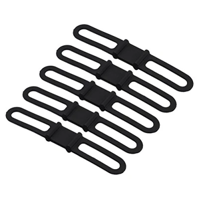 Image of 5 pieces Bicycle Mounting Straps, Multipurpose Silicone Hard Bandage for Flashlight, Mobile Phone, MP3, Water Bottle and Spare Parts
