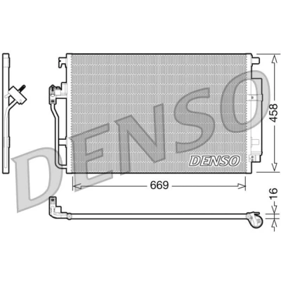 Image of 51839665, 51934680 Engine radiator DENSO DRM13016 Aluminium 480mm 392mm 16mm
