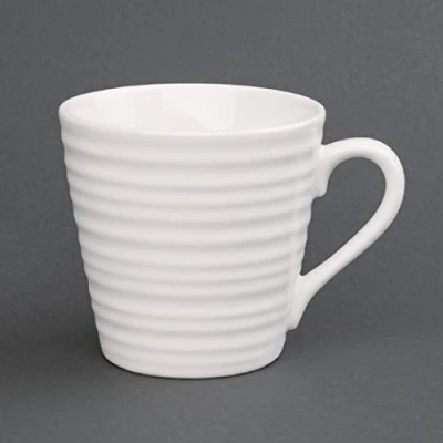 Image of Olympia CAF� Aroma Mugs in White Stoneware 340 ml 12 Oz 6 pc