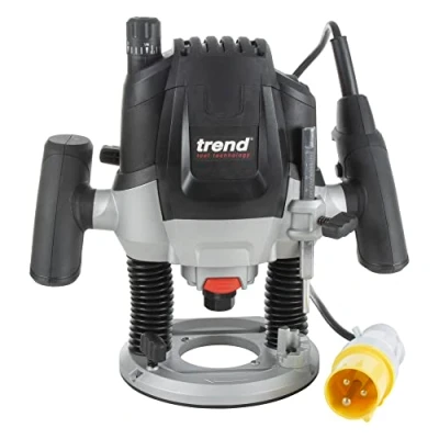 Image of Trend T7 1/2 Inch Variable Speed Workshop Router, Perfect for Kitchen Fitting, Worktop Joints &amp; Timber Profiling, 1750W, 110V, Black, T7ELK