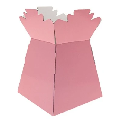 Image of APAC 5 x Baby Pink Living Vase Flower Box Bouquet Transporter, Sweet Tree