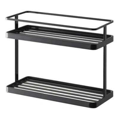 Image of YAMAZAKI Home Countertop Spice Caddy Storage and Organizer Rack Steel, One Size, Black