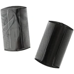 Image of 2Pcs Lice Comb, Double Sided Plastic Hair Comb Metal Teeth Nit Combs Head Treatment for Adults, Kids, Dogs, Cats