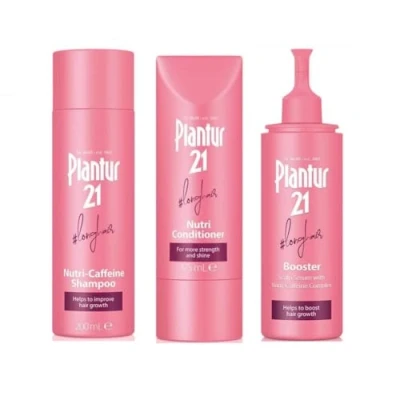 Image of Plantur 21#longhair Shampoo Conditioner and Hair Serum for Long Brilliant Complete Set Improves Growth Repairs Stressed No Silicones