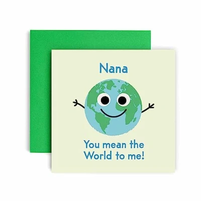 Image of Huxters Birthday Cards for Women World to Me Nana Happy Card Birthday, Mother’s Day with Lovely Red Envelope Funny (Nana)