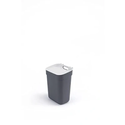 Image of Curver Ready To Collect 10L Sorting Bin Ideal Under Sink With Wall Mount for or Door Kitchen, Bathroom, Laundry Room 100% Recycled Anthracite