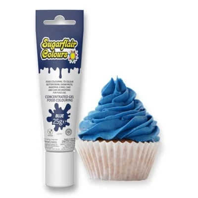 Image of Sugarflair Essentials Food Colouring Gel Blue Concentrated for Sugar Paste, Royal Icing, Buttercream, Cake Decorations, Cakes and More! Vibrant Colour Dye 25g