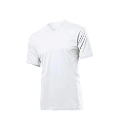 Image of Stedman Apparel Men&#039;s Classic T V neck/St2300 Shirt, White, S UK
