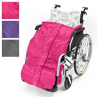 Image of Mobility Smart Luxury Wheelchair Cosy with Inside Pocket &amp; Easy Zip Medium Pink Adult 100% Waterproof Weather Proof Fleece Lined Warm Comfort Blanket Leg Cover Zipped