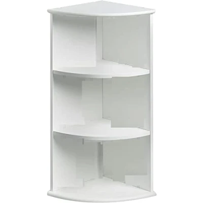 Image of Wooden Bathroom Cabinet Shelf Cupboard Bedroom Furniture Storage Unit Multi Purpose (3 Tier Corner Shelf)