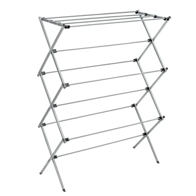 Image of Honey Can Do Oversize Collapsible Clothes Drying Rack, Alloy Steel, Silver, 50 Lbs