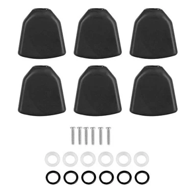 Image of Guitar Tuning Peg Button, 6 Pcs/Set Acrylic Pegs Buttons Machine Heads for Instrument Accessory (Black)