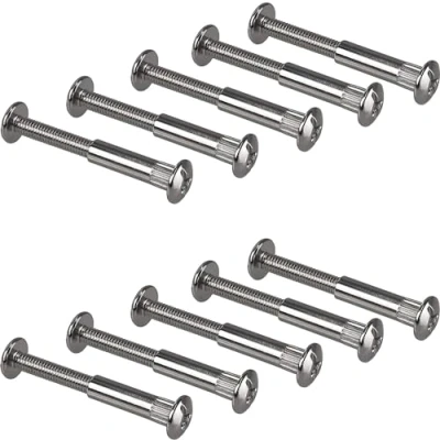 Image of M6 Connector Bolts Screws Kitchen Bedroom Cabinet Cupboard Furniture of 10 pcs (Wood thickness 46 56mm)
