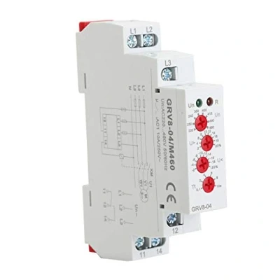 Image of Voltage Monitoring Relay, GRV8 04 3 Phase Relay Sequence Failure Protection M460 35mm DIN rail Mounting