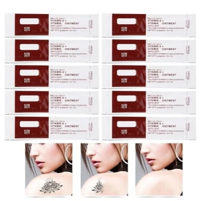 Image of Semme Repairing Ointment, 10Pcs/Set Permanent Makeup Anti Scar Tattoo Cream Aftercare Recovery Vitamin A&amp;D Ointment Gel(White) Add Gift Options Get Other Popular Repair