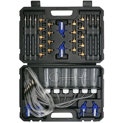 Image of CHANG QI Diesel Leak Off Test Kit Common Rail Tester 6 Cylinder Injector Flow Meter Engine Injection with 24 Adapters