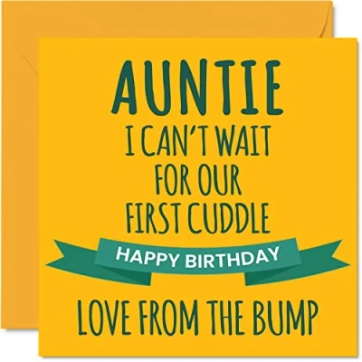 Image of Fun Birthday Cards for Auntie First Cuddle Happy Card Aunt from Bump, Aunty Gifts, 145mm x Special Greeting Gift