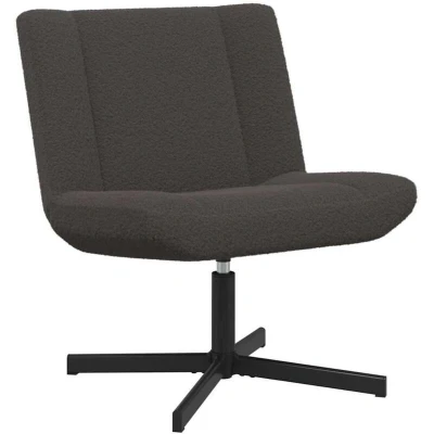 Image of vidaXL Accent Chair Dark Grey Fabric with Metal Base Medium Swivel