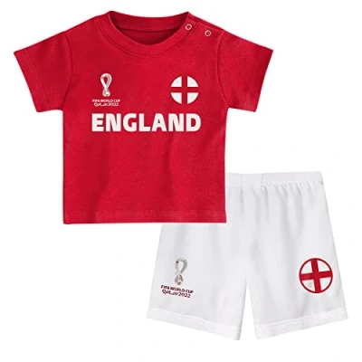Image of England, Official Fifa 2022 Tee &amp; Short Set Away Country Shorts Set, Children&#039;s Large, Age 4