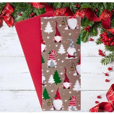 Image of Christmas Gonk Tissue Paper 8 Sheets Red Gift Wrapping 50cm x 70cm