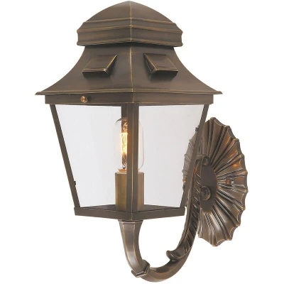 Image of St Paul 1 Light Outdoor Wall Lantern Brass IP44, E27