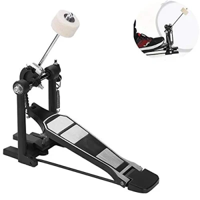 Image of Bass Drum Pedal, Kick Pedal Pro Foot Percussion Single Chain Drive Black 13.77 x 12.79 3.33inch