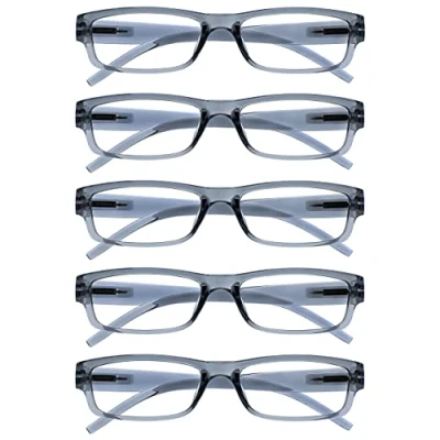 Image of OPULIZE The Reading Glasses Company Grey Value 5 Pack Lightweight Mens Womens RRRRR32 7 +2.50