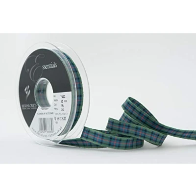 Image of Berisfords Polyester Tartan, Flower of Scotland, 10.4 x 1.6 cm