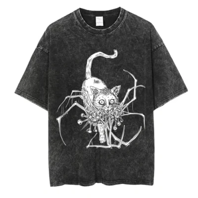 Image of Junji Ito Collection T Shirt Anime Print Casual Short Sleeve Retro Trend Cosplay Clothing Tomie Kawakami Shirt...