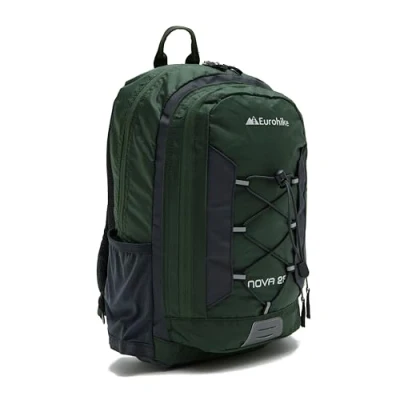 Image of Eurohike Nova 25 Litre Daysack with Ventilated Back Panel, Lightweight, Packable, Adjustable 25L Daypack, Backpack, Rucksack, Bag for Men Women &amp; Kids, School, Commuting, Camping, Hiking (Green)