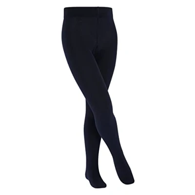 Image of ESPRIT Unisex Kids Foot Logo K TI Cotton Plain 1 Pair Tights, Blue (Marine 6120), 3 5