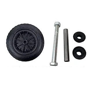 Image of PU 14&quot; Puncture Proof BLACK Wheelbarrow Wheel Tyre 3.50 8 foam filled + AXLE