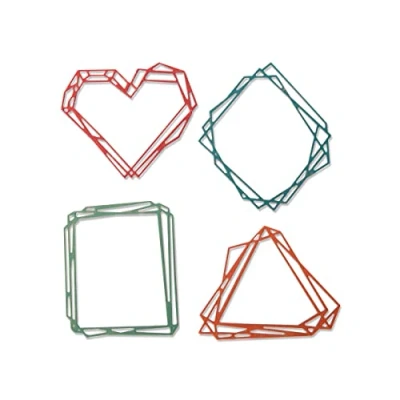 Image of Sizzix Thinlits Die Set 4 Pack 664414 Geo Frames by Tim Holtz, Paper, Mulitcolour, One Size