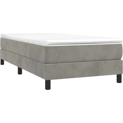 Image of vidaXL Bed Frame without Mattress Light Grey 90x200 cm Velvet