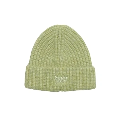 Image of Superdry Women&#039;s Rib Knit Beanie Hat Beret, Mellow Green, One Size