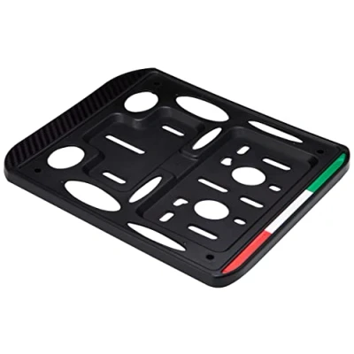 Image of Evolution Customizable Plate Holder for Motorbikes, Carbon and Italian Tricolour