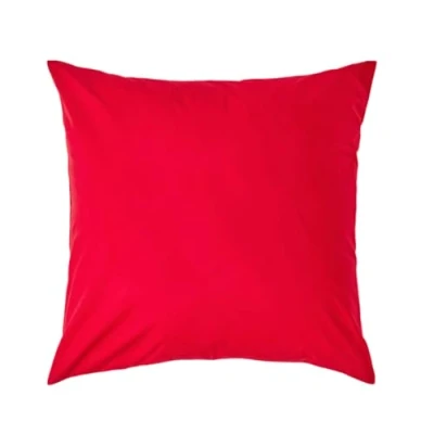 Image of HOMESCAPES Red Pure Egyptian Cotton Euro Size Pillowcase 40 x cm 200 TC 400 Thread Count Percale Equivalent Pillow Case with Zip