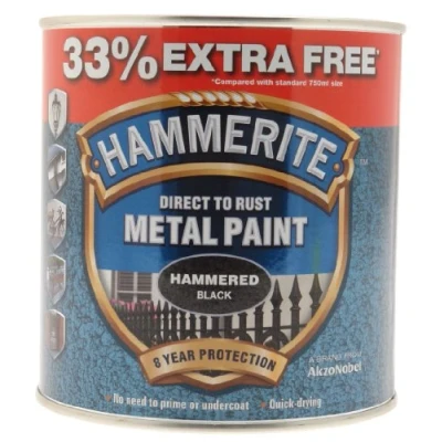 Image of Hammerite Hammered 750ML+33% Black