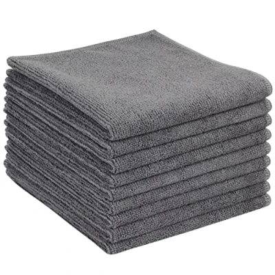 Image of VIVOTE Microfiber Cleaning Cloth Kitchen Rags All Purpose Washcloths No Lint 9 Pack 12 inch X Gray
