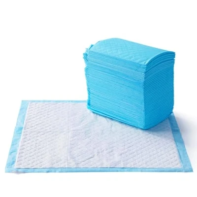 Image of Amazon Basics Heavy Duty Dog and Puppy Training Pads, Leakproof with Quick Dry Surface, Regular, 80 Count (Pack of 1), Blue