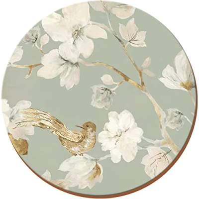 Image of Creative Tops Duck Egg Floral Set of 4 Premium Round Coasters