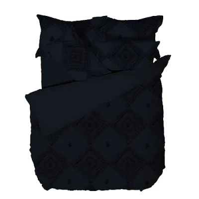 Image of Linen House Adalyn King Duvet Cover Set, Cotton, Indigo