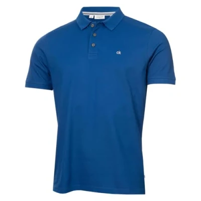 Image of Calvin Klein Mens Campus 3 Button Polo Shirt Dresden Blue XXXXXL