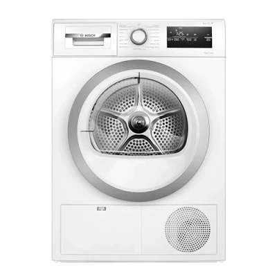 Image of Bosch WTH85223GB Heat Pump Tumble Dryer with 8kg Capacity, AutoDry, A++ Energy Rating, AntiVibration Design, White, Freestanding