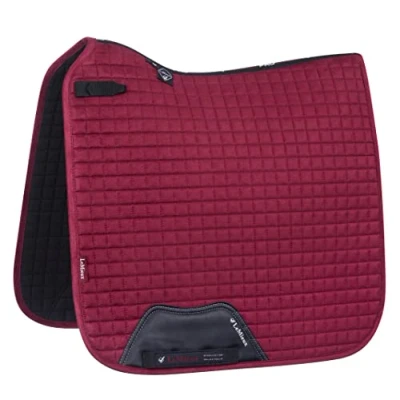 Image of LeMieux Dressage Suede Square Saddle Pad Pads for Horses Equestrian Riding Equipment and Accessories (Mulberry Large)