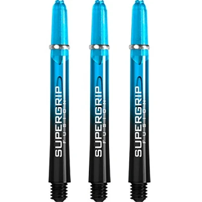Image of Harrows Supergrip Fusion Stems with Machined Rings Medium 1 set (3) (Black &amp; Aqua)